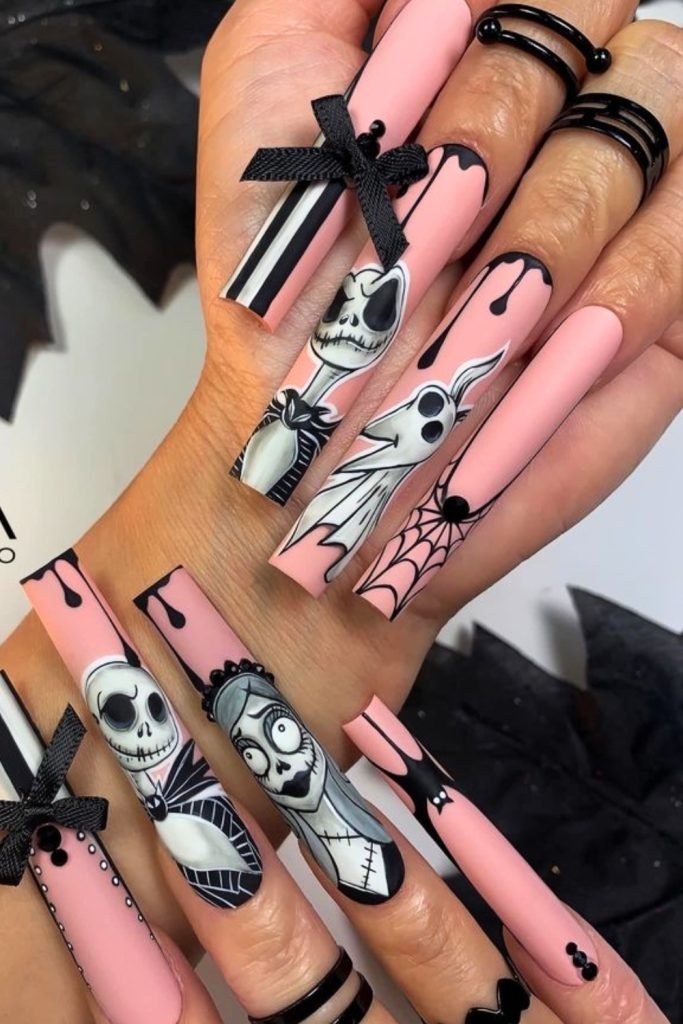 Spooky Skeleton Soirée Nail Art