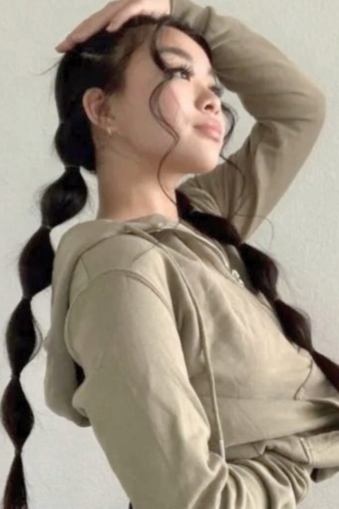 Voluminous Bubble Braids Hairstyle