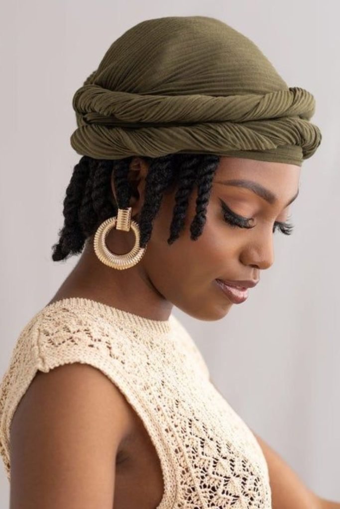 Wrapped Locs with Scarf