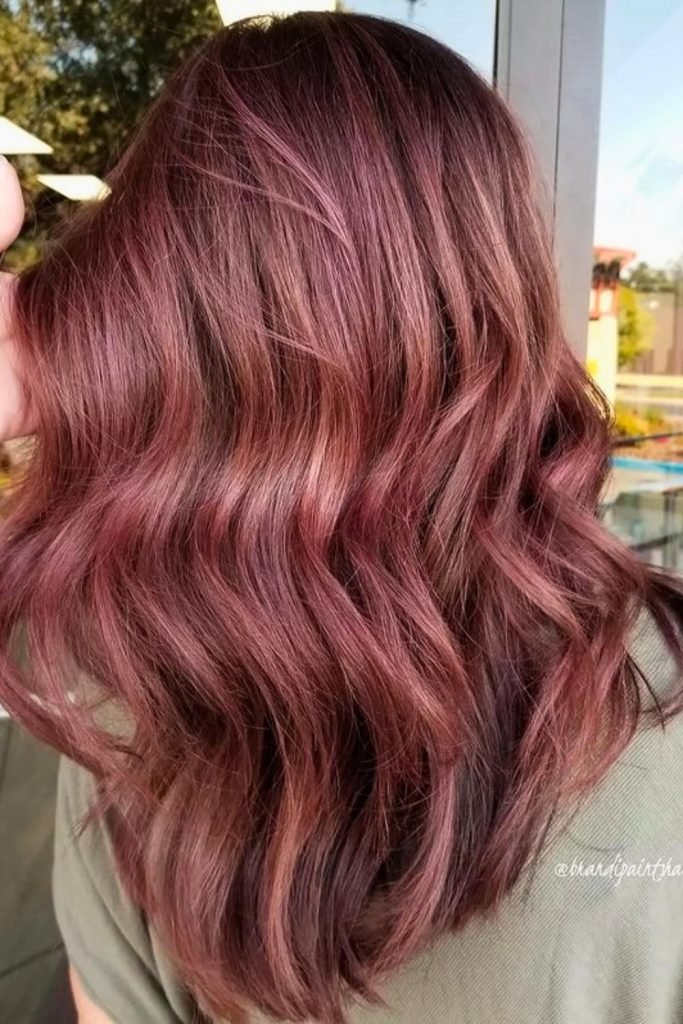 Deep Plum Waves Fall Hair Color Trend