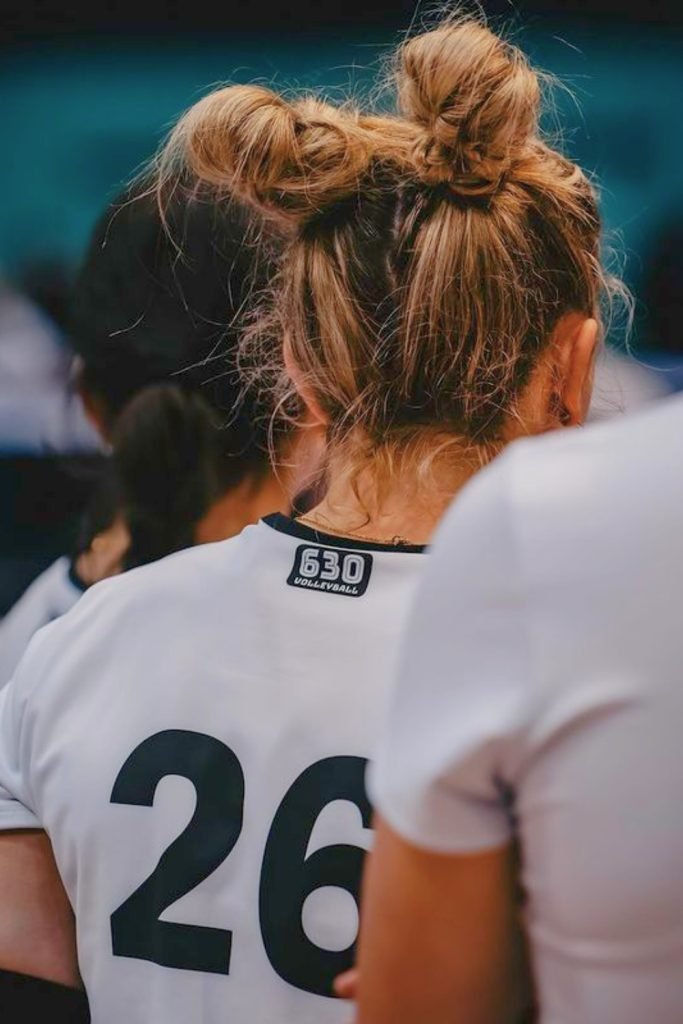 23. Dual Top Knot Volleyball Hairstyle