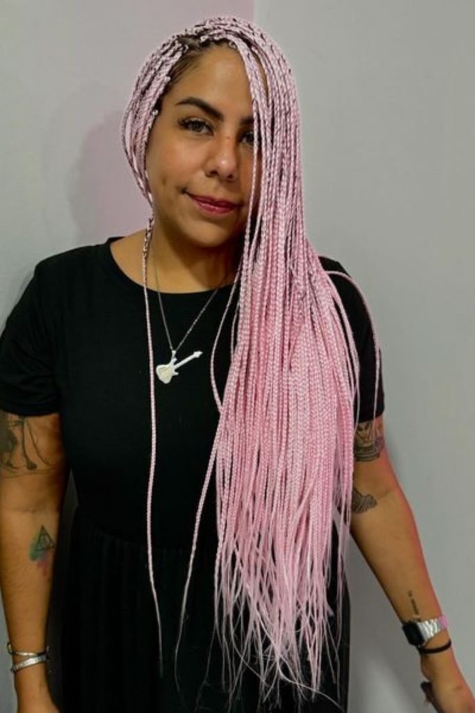 Pastel Pink Goddess Box Braids