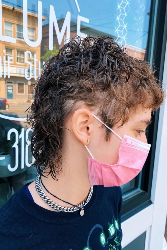 Permed Pixie Mullet Hairstyle