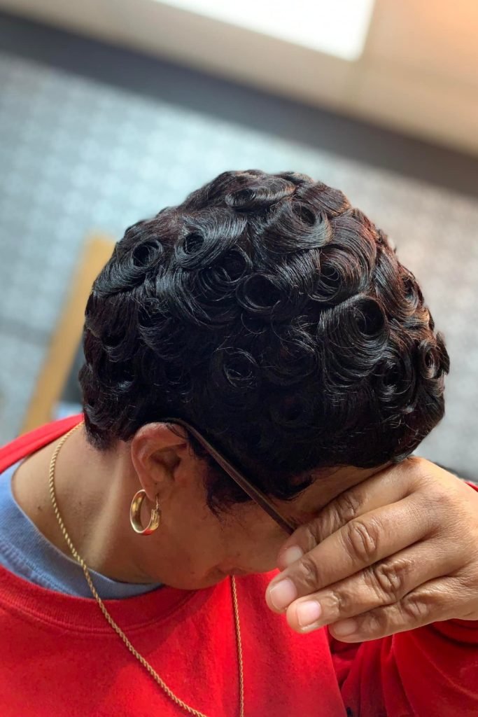 Pin Curls Pixie Hairstyle