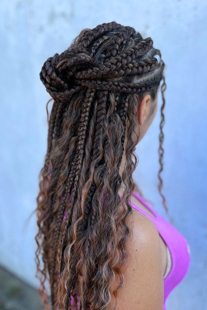 Braided Majesty Hairstyle - Warrior-inspired Braids