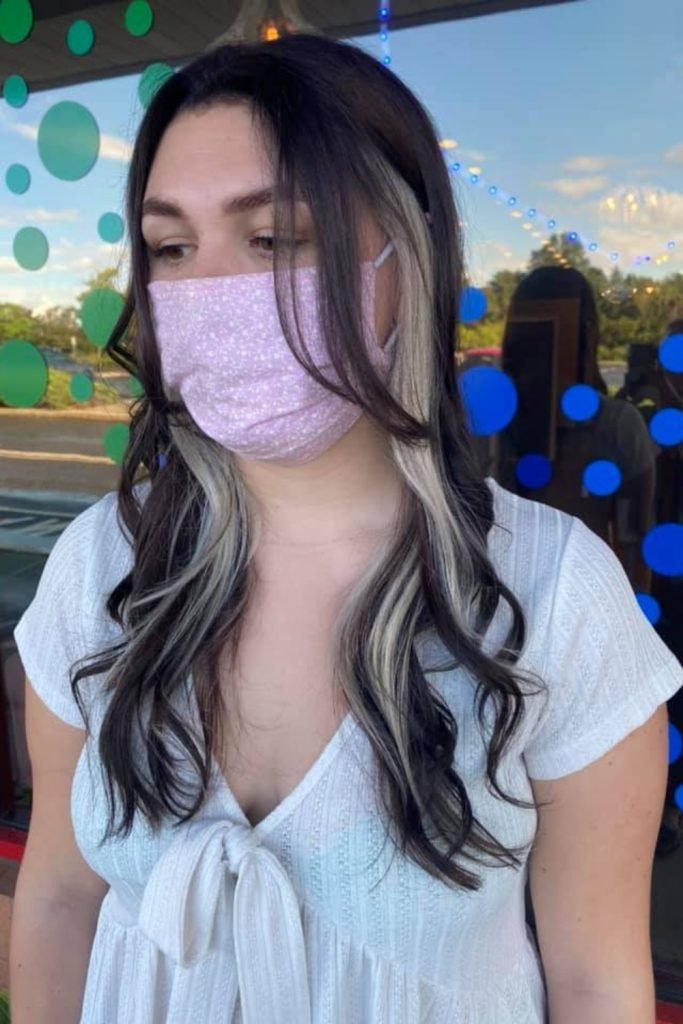 Long Side Swept Bangs with Hidden Highlights