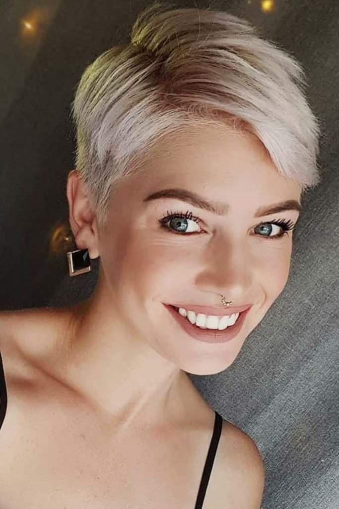 Side-Parted Pixie Hairstyle