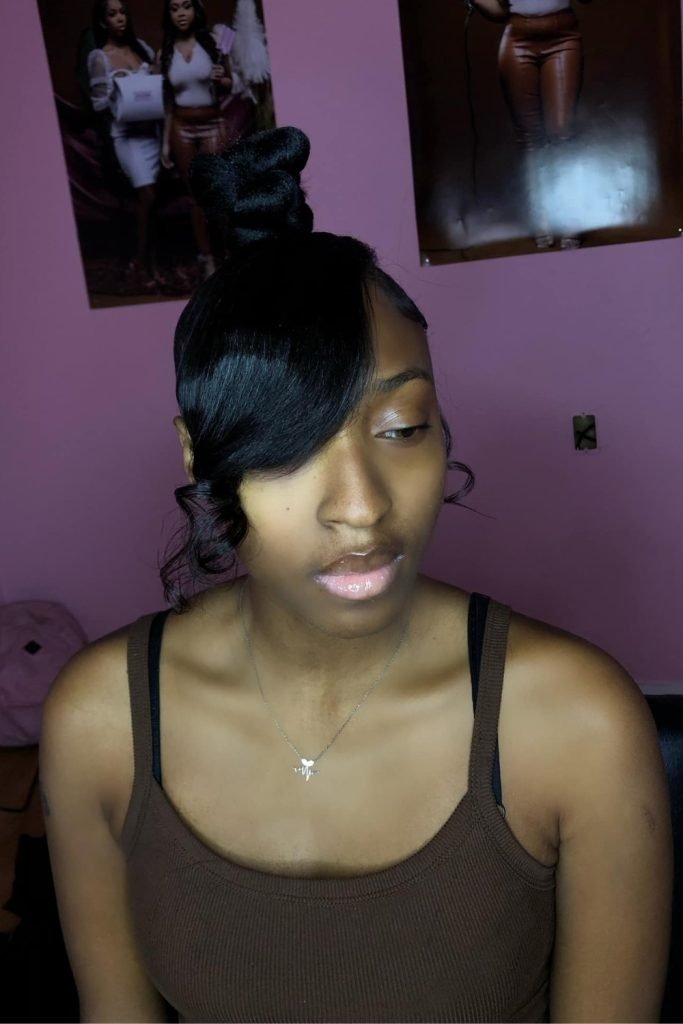 Top Knot with Bangs