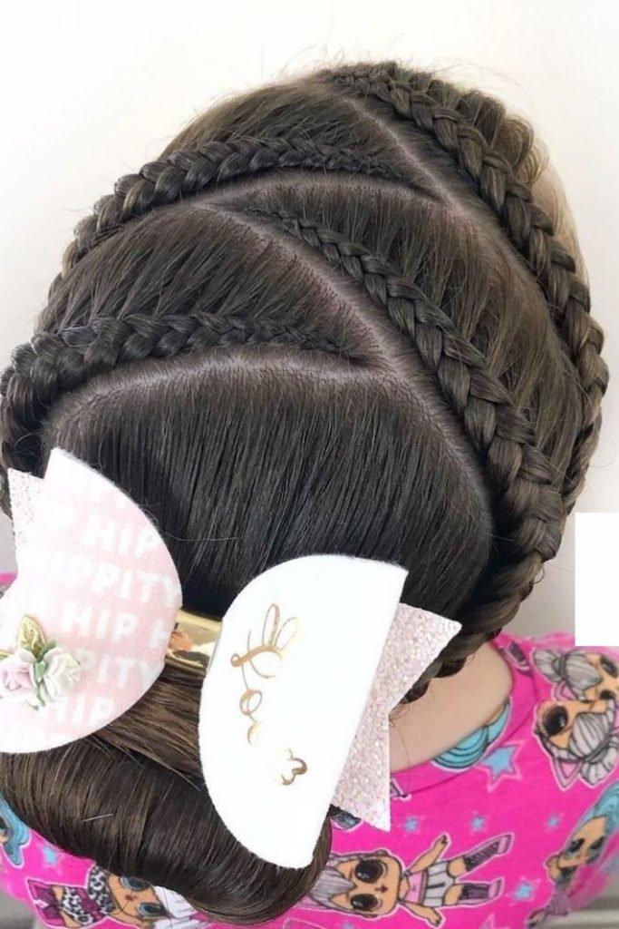 Triple Braided Bunny Bow Hairstyle