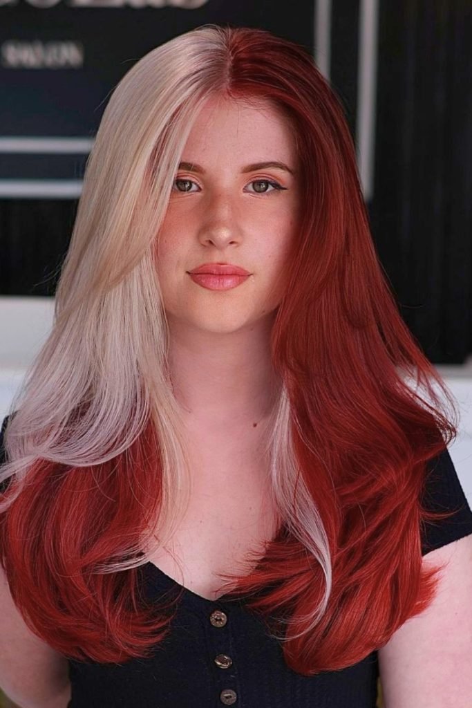 25. Bold Cherry & Platinum Contrast