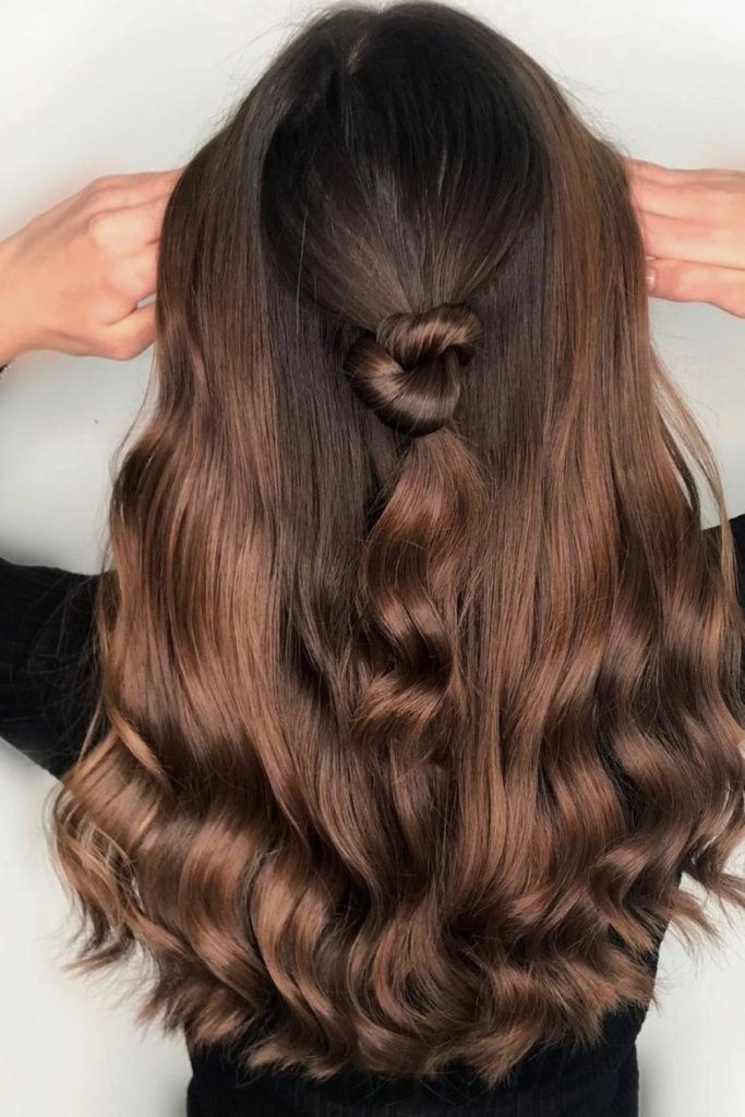 25. Half-Up Knot with Soft Curls