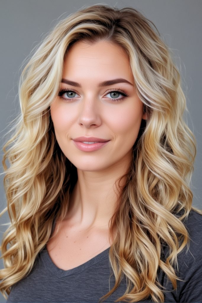 25. Half Up Beach Wavy Hair