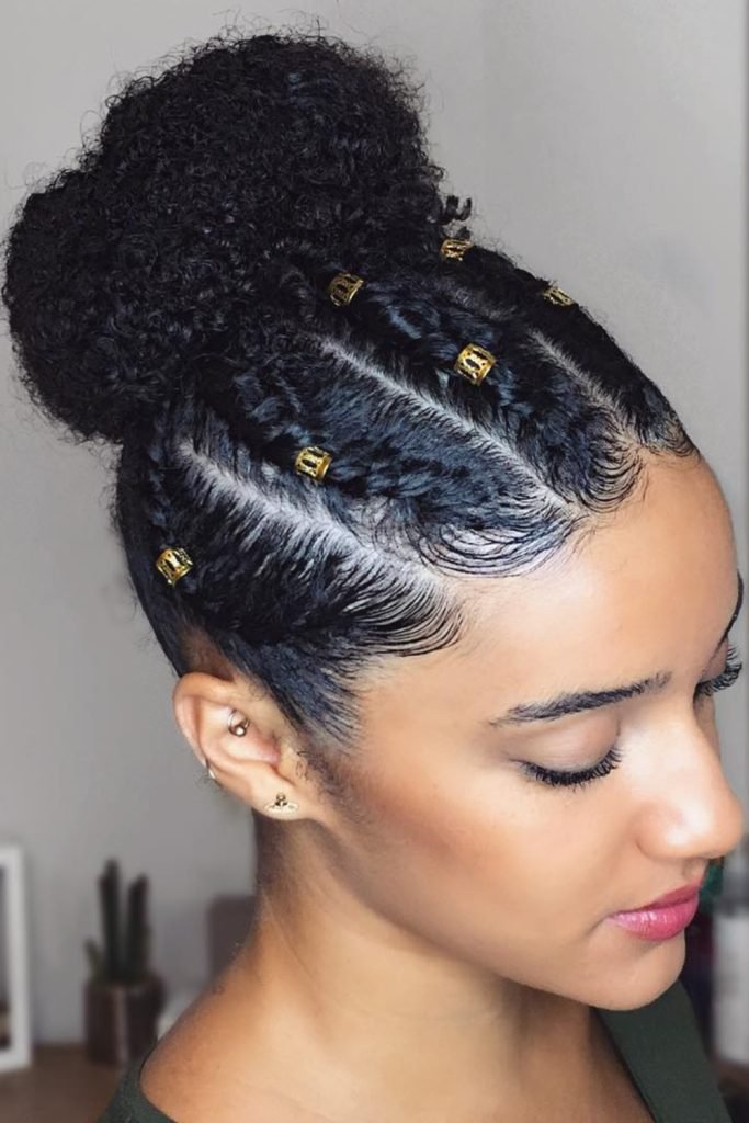 High Bun with Flat Twists