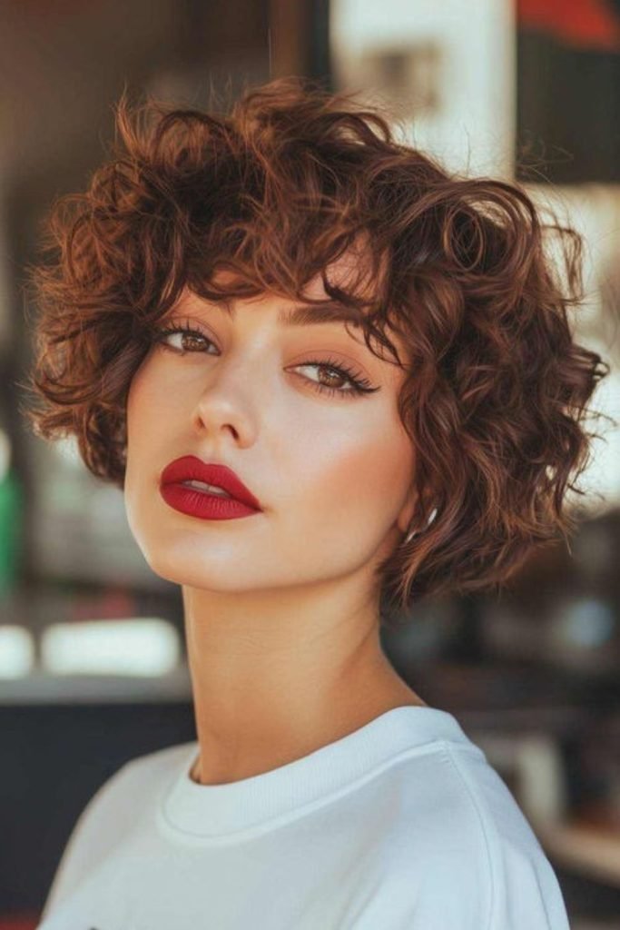 Short Curled Pixie with Silk Finish