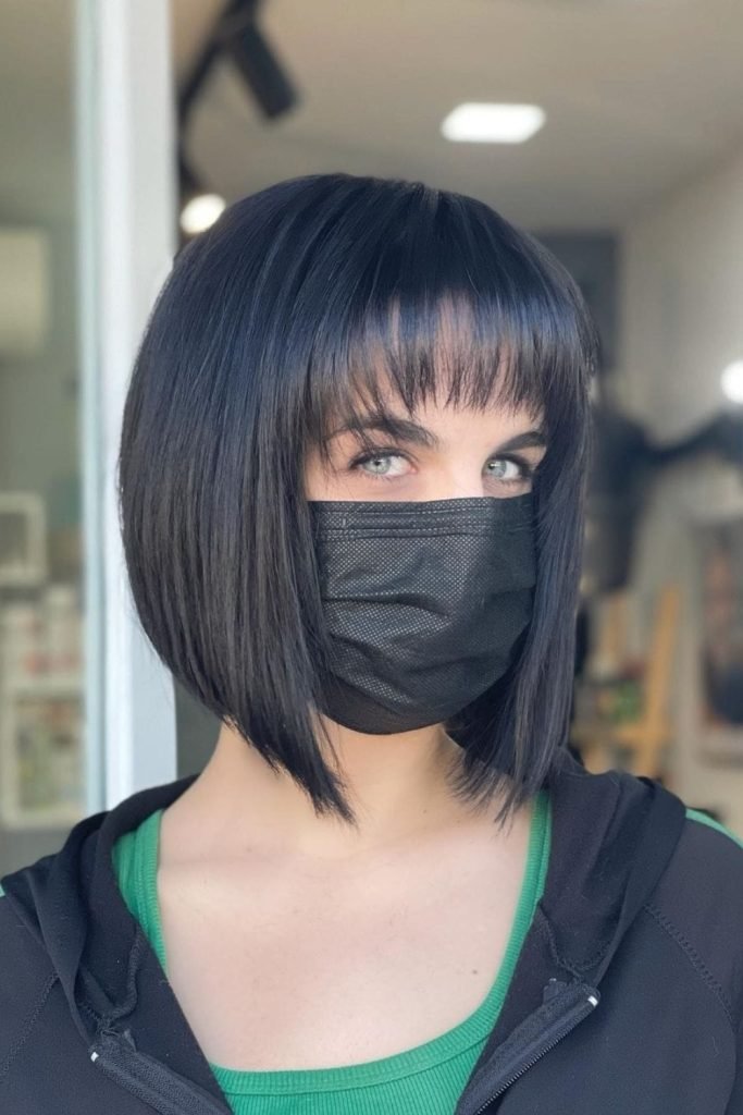 Asymmetrical Bob with Short Bangs Hairstyle