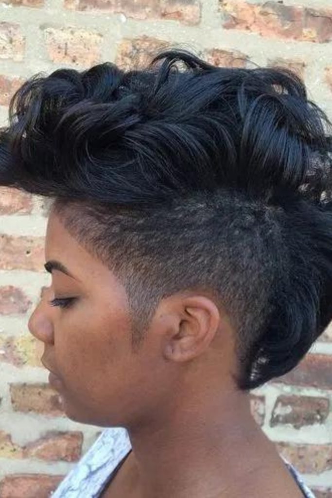 Curly Mohawk with Fade