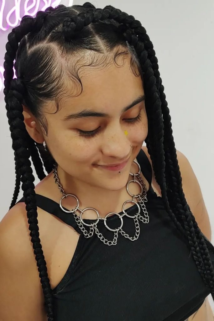 High Crown Goddess Braids with Baby Hair