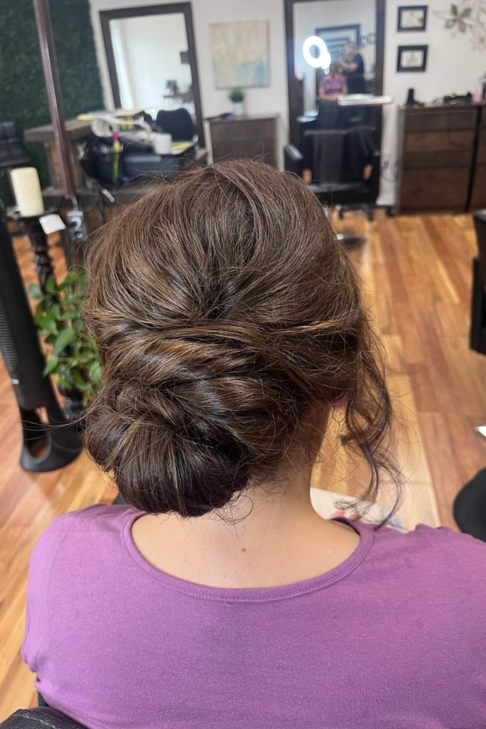 Messy Twisted Bun Hairstyle