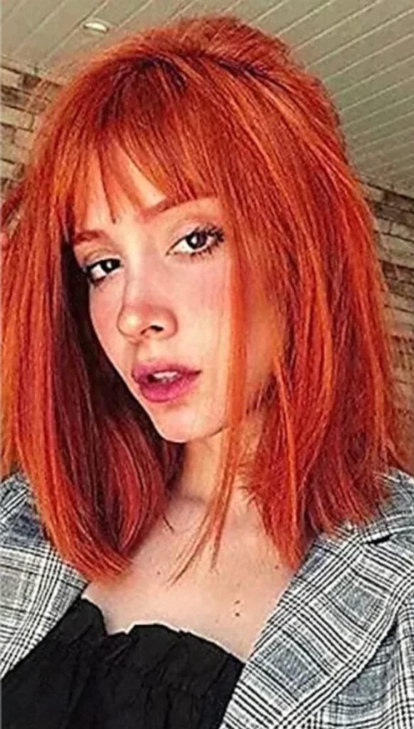 Red and Orange Straight Bob Hairstyle