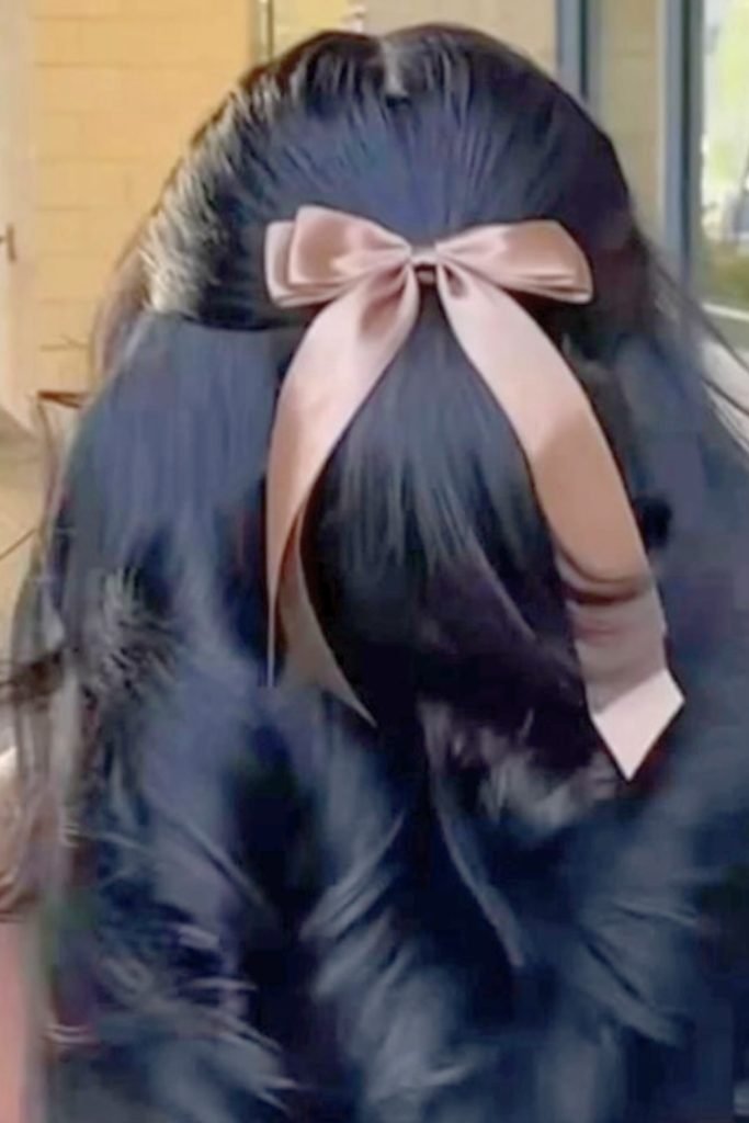 Satin Bow Half-Up Hairstyle