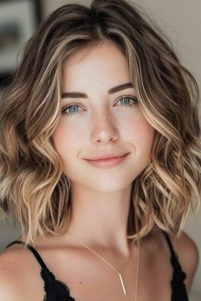 Soft Wavy Bob with Subtle Highlights