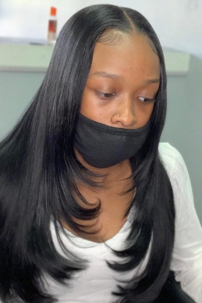 Layered Sleek Straight Weave