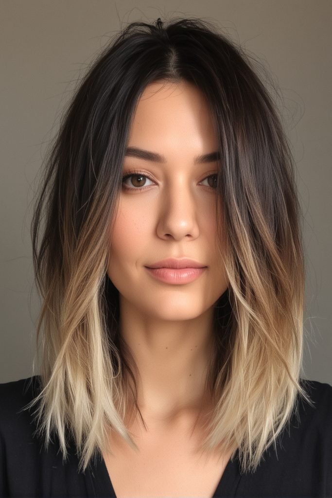 Long A-Line with Ombre Hairstyle