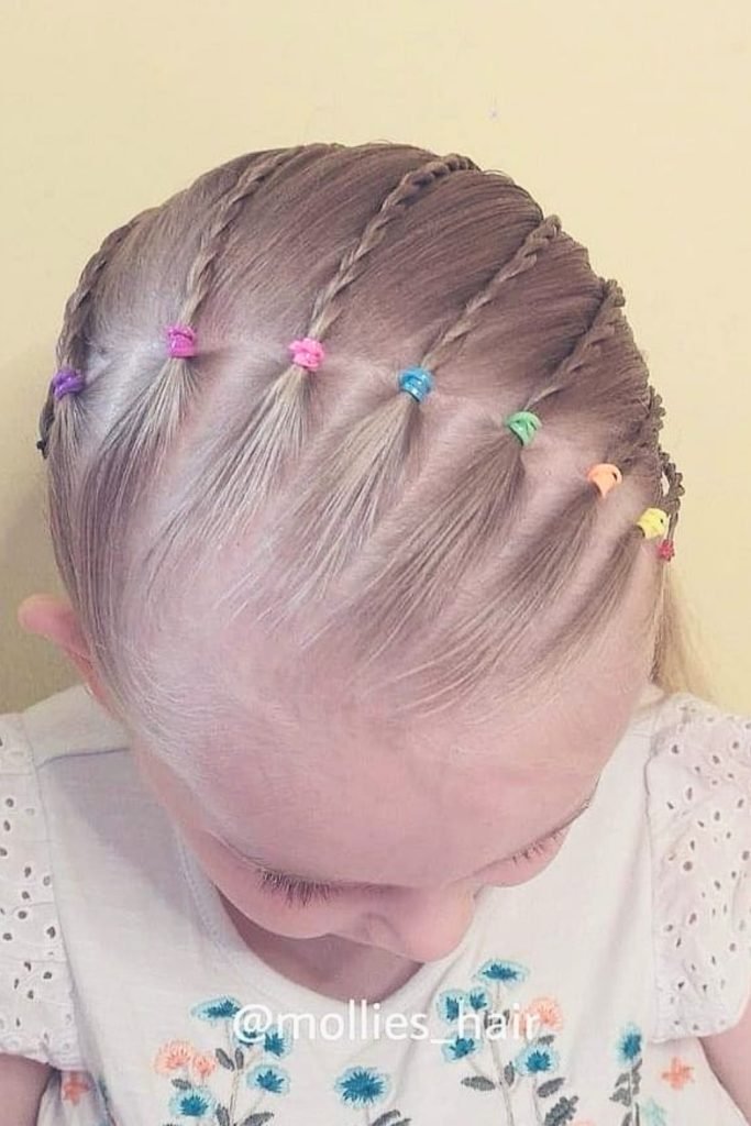 Rainbow Accent Micro Braids