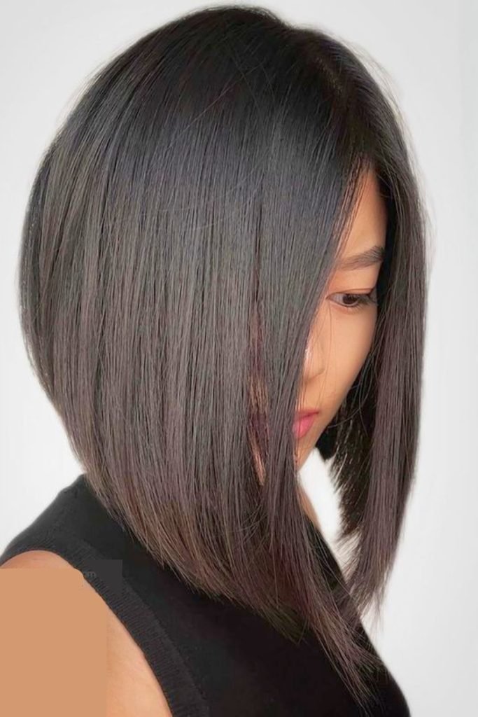 Sleek Charcoal Bob Hairstyle
