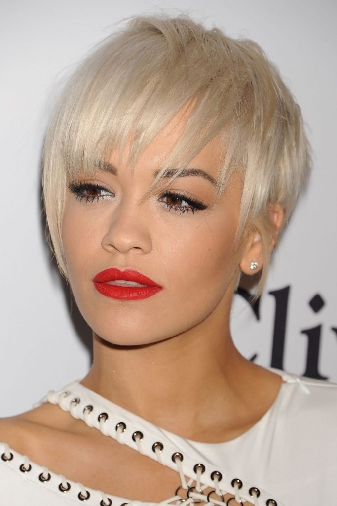 Blonde Cropped Cut with Shaved Line