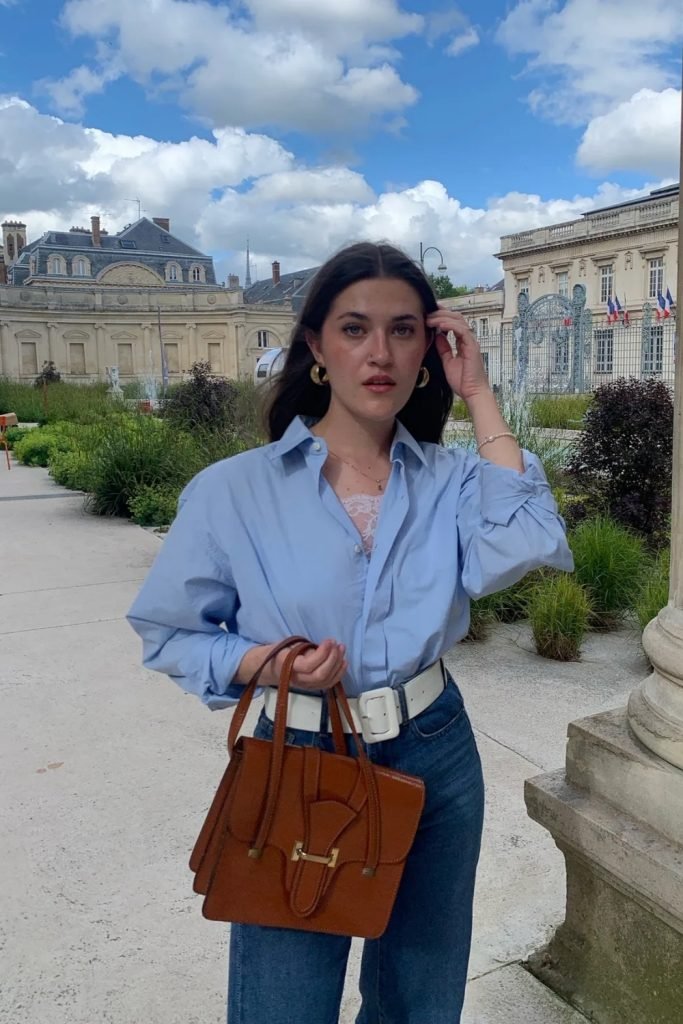 Classic Elegance with a Blue Shirt