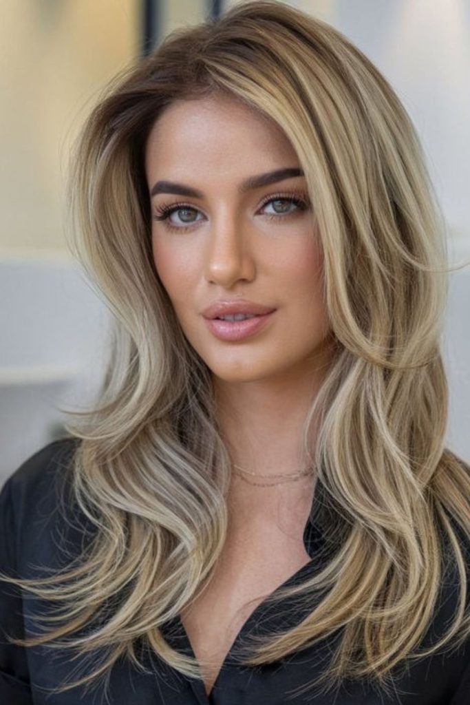 Long Layers with Feathered Ends Hairstyle