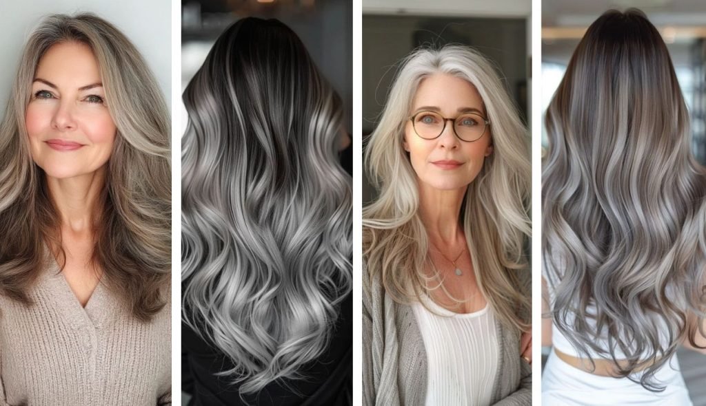 Gray hair with lowlights