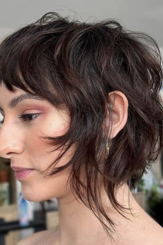 Choppy Layered Shag Hairstyle with Wispy Ends