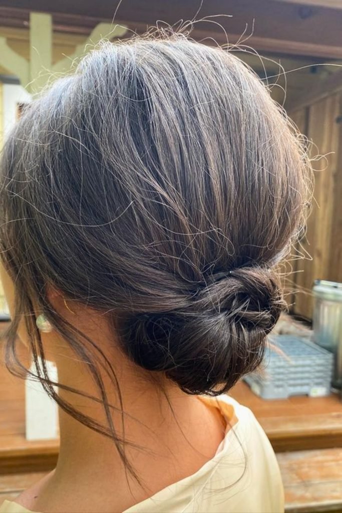 Elegant Low Twisted Bun Hairstyle