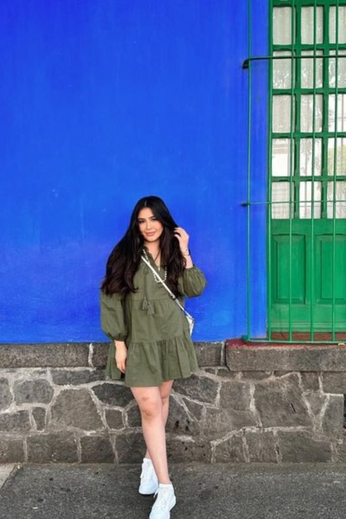 Olive Green Museum Mini Dress