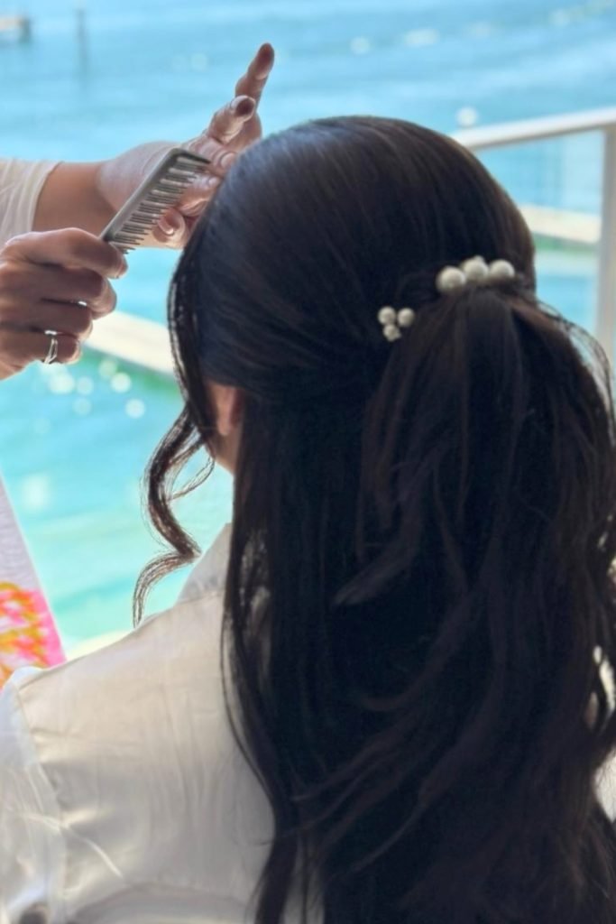 Pearl-Embellished Low Ponytail