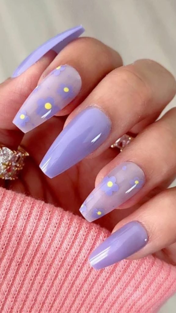 Purple Coffin Nails