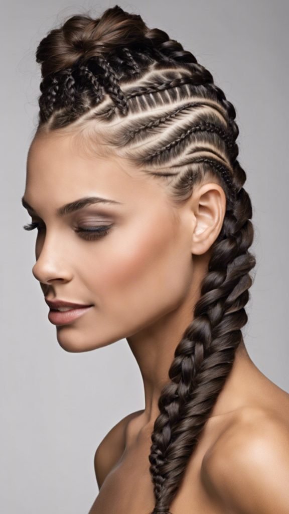 Side-Swept Cornrow Braids