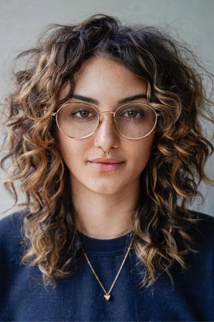 Tapered Wavy Shag Haircut for Natural Curls and Waves