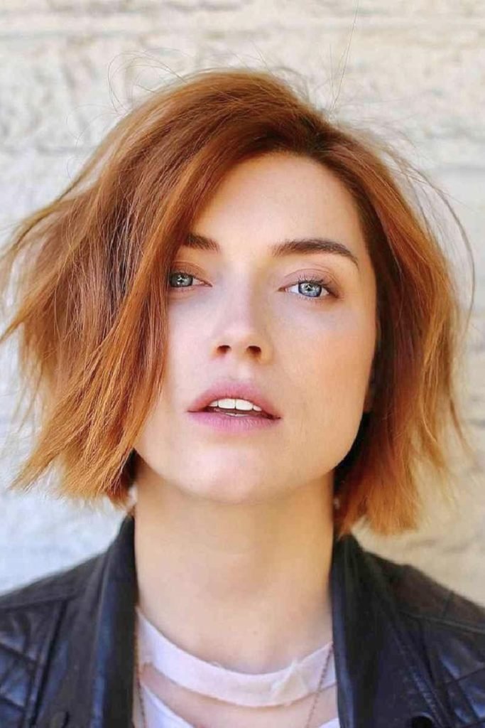 Tousled Auburn Bob Hairstyle
