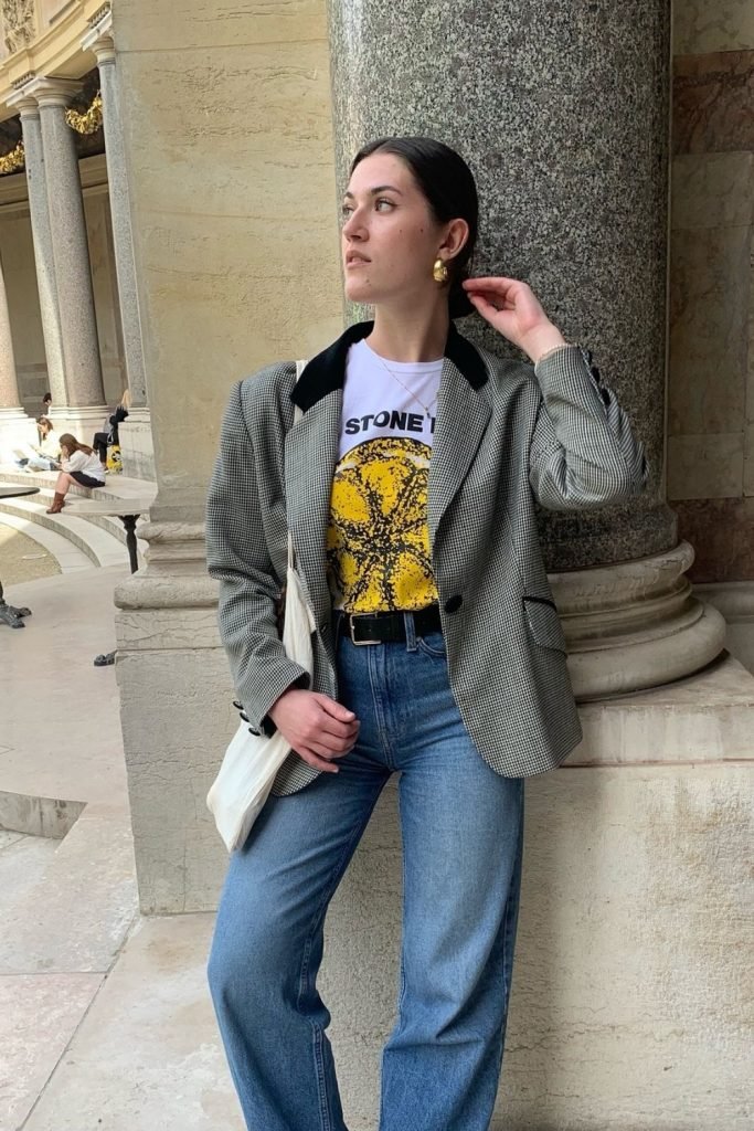 Casual Graphic Tee with Blazer