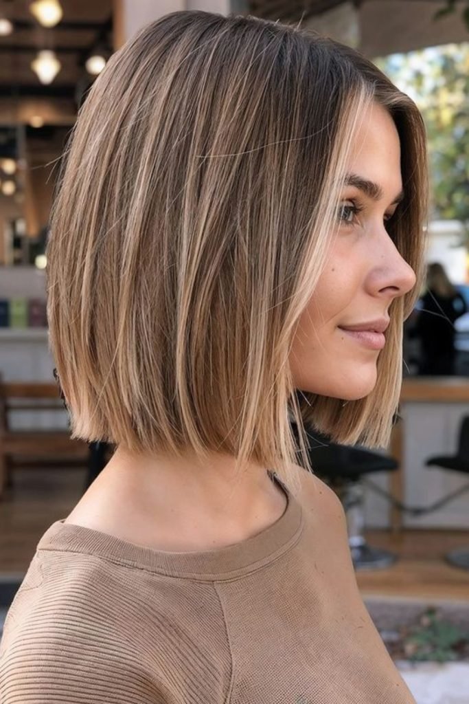 Sleek Blunt Cut Bob Hairstyle