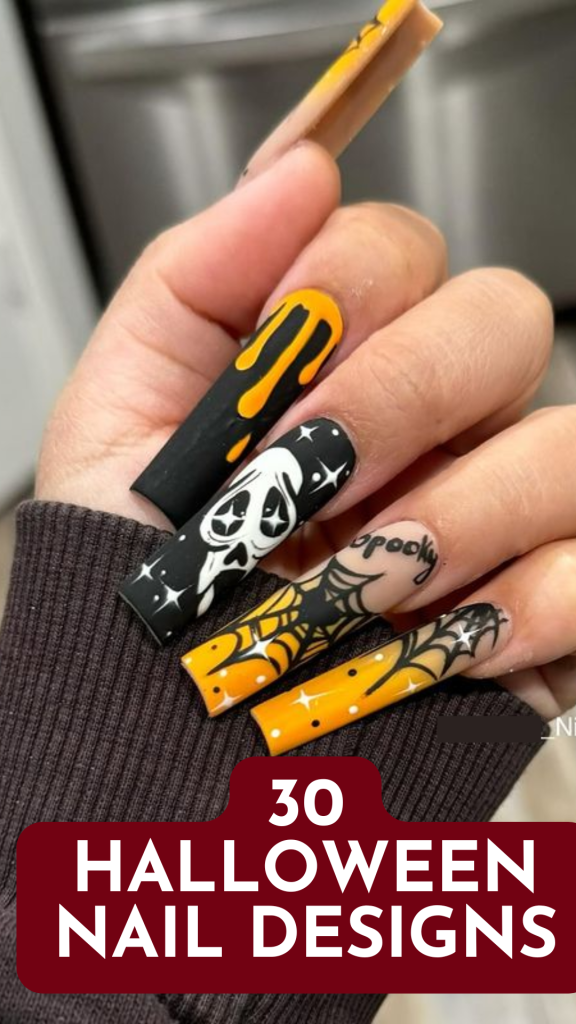 30 Halloween Acrylic Nails Image