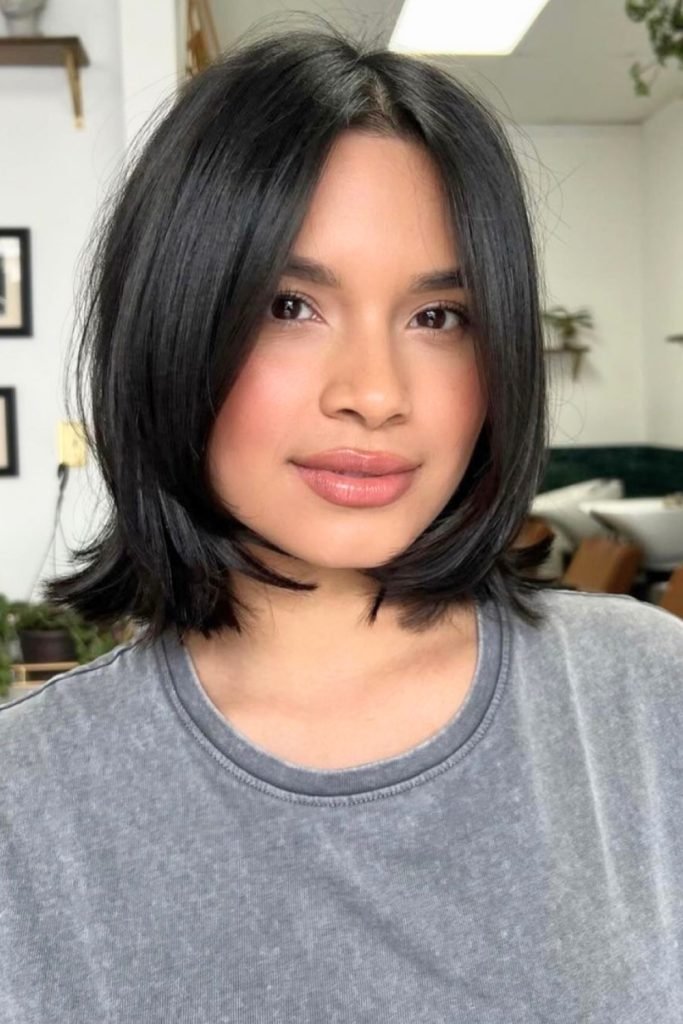 Blunt Bob with Side Swept Bangs