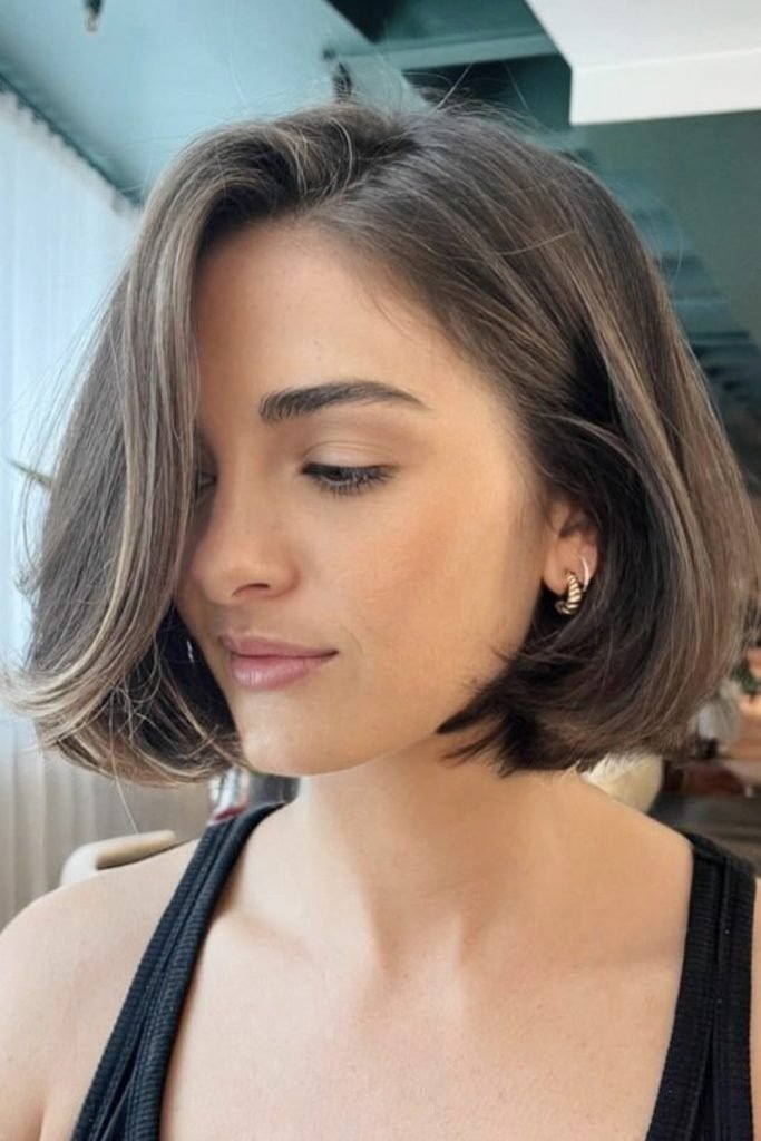 Blunt Bob with Side Swept Bangs
