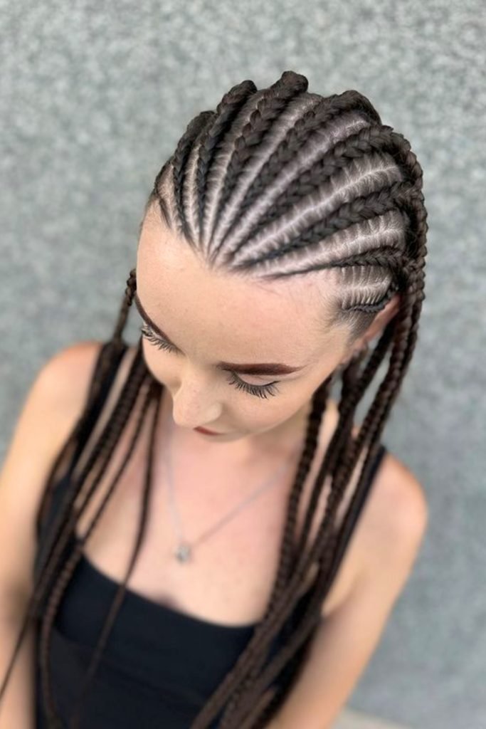 Sleek Warrior Braids Hairstyle