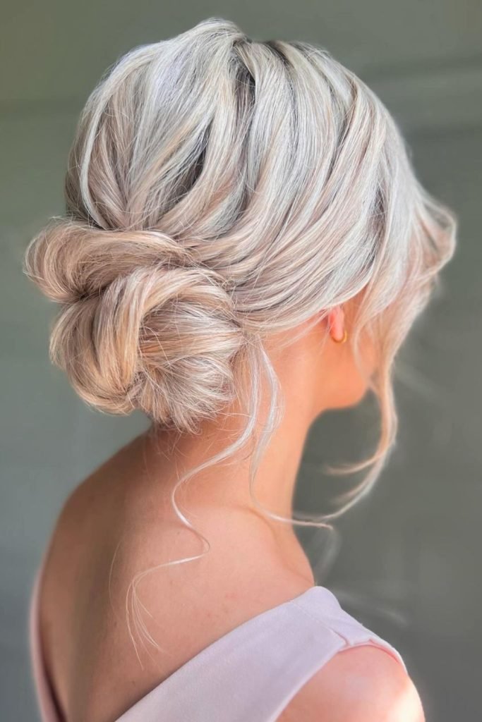 Twisted Low Bun with Soft Waves