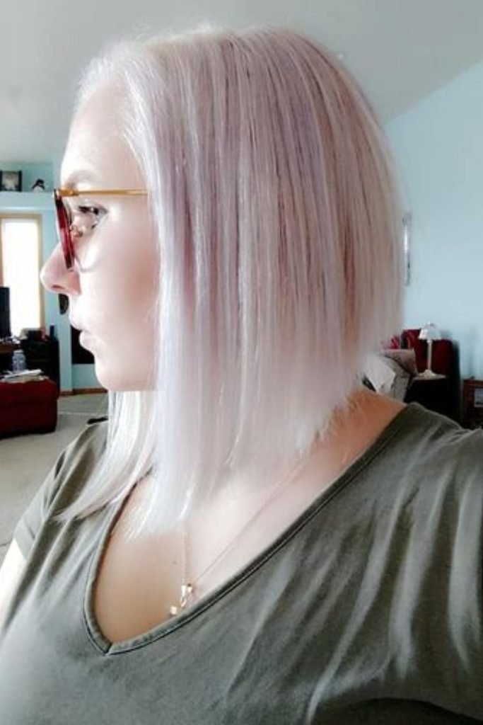 Asymmetrical Bob with Platinum Blonde Hair