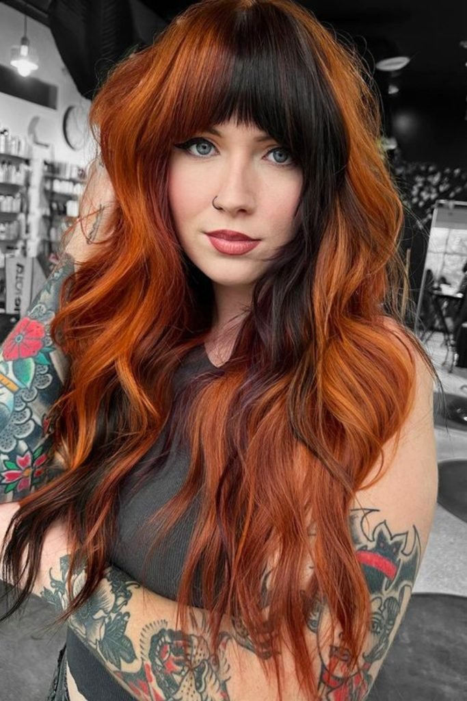 Fiery Ombre Contrast Hairstyle